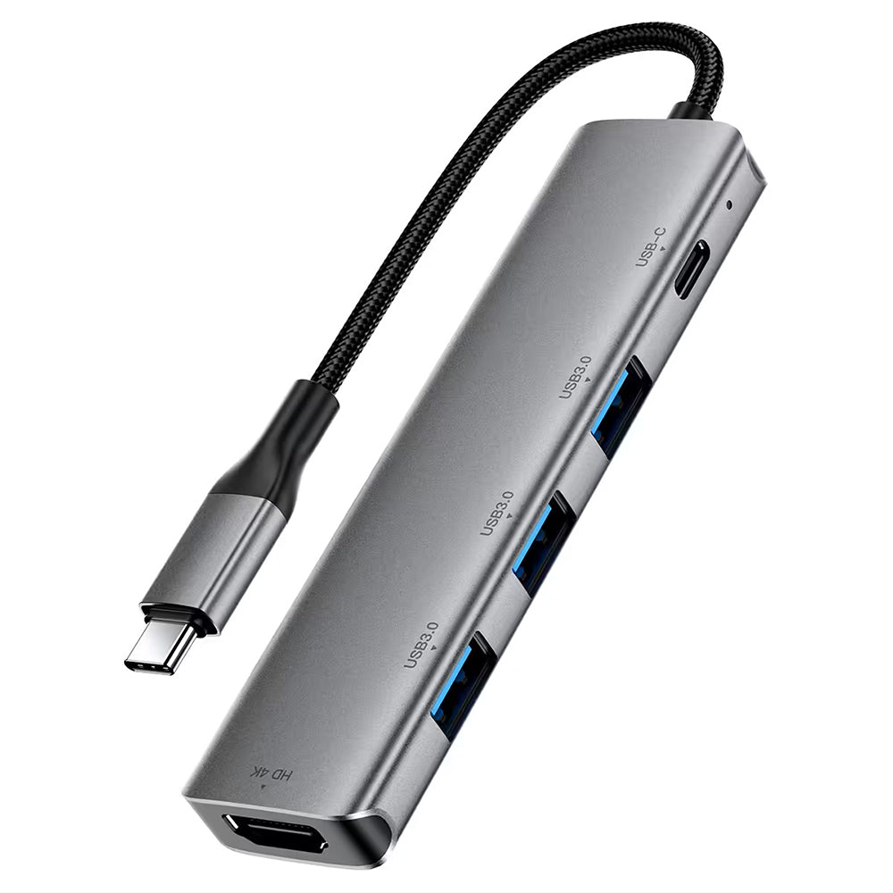 USB-C-hubb Acefast J16, 5-i-1, Grå