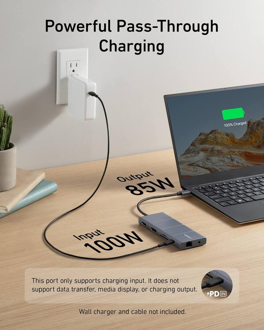 USB-C-hubb Anker PowerExpand, 1 x USB-A 3.2 - 2 x USB-A - 2 x USB-C - 1 x DisplayPort - 1 x HDMI - 1 x 3,5 mm jack - 1 x RJ45 - 1 x SD - 1 x microSD, Grå