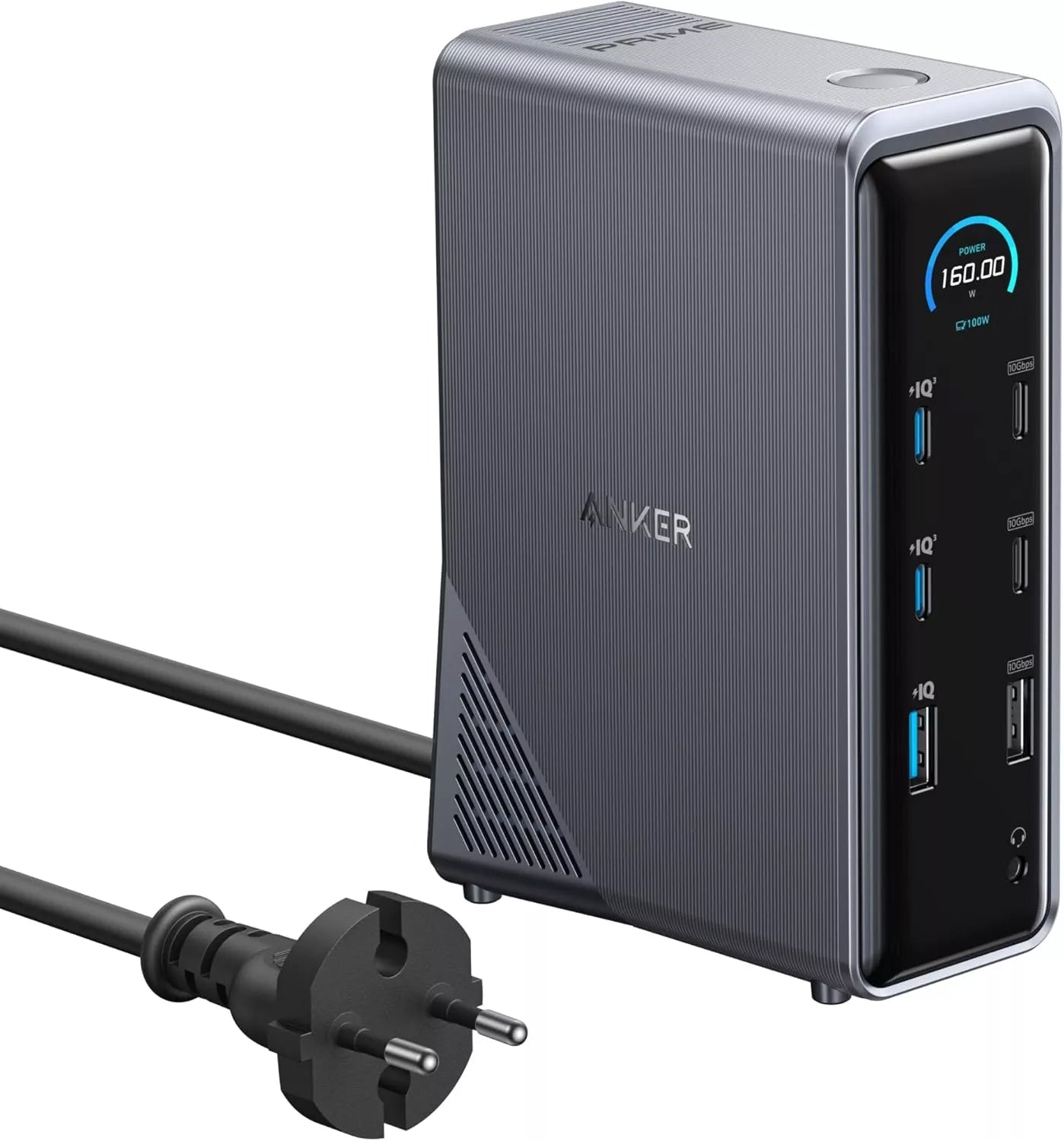 Multifunktionell Anker Prime 737-hubb, 2 x USB-A 3.0 - 3 x USB-A - 5 x USB-C - 2 x HDMI - 1 x Jack 3.5mm - 1 x RJ45, Svart A83B63A1
