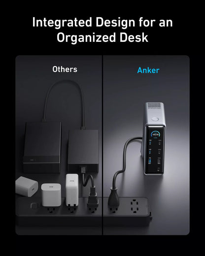 Multifunktionell Anker Prime 737-hubb, 2 x USB-A 3.0 - 3 x USB-A - 5 x USB-C - 2 x HDMI - 1 x Jack 3.5mm - 1 x RJ45, Svart A83B63A1