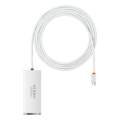 USB-C-hubb från Baseus Lite, 4 x USB-A 3.2, 2m, Vit
