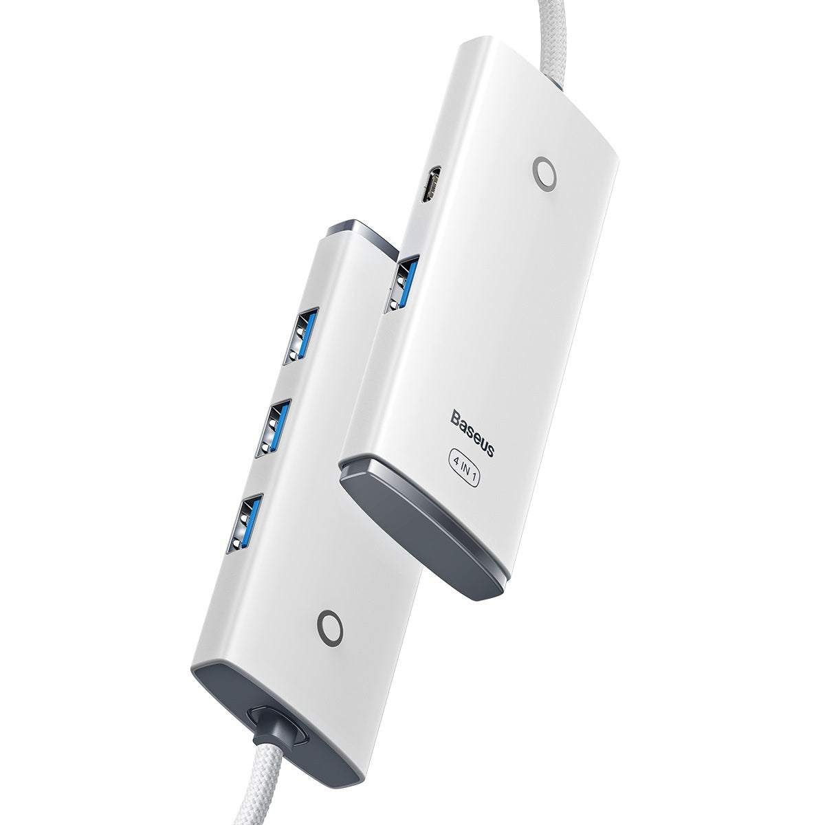 USB-C-hubb från Baseus Lite, 4 x USB-A 3.2, 2m, Vit