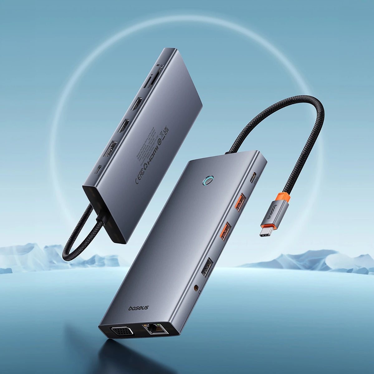 USB-C-hubb Baseus PortalJoy, 13in1, Grå B00053002811-01