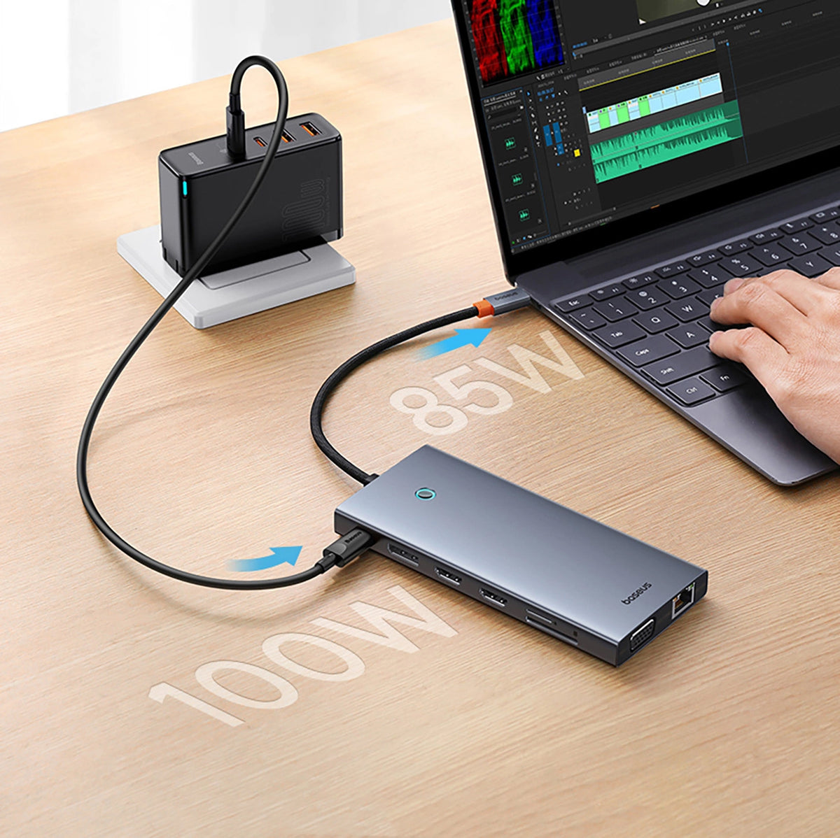USB-C-hubb Baseus PortalJoy, 13in1, Grå B00053002811-01