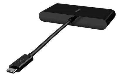 Belkin Connect USB-C-hubb, 1 x USB-A 3.0 - 1 x HDMI - 1 x VGA - 1 x RJ45, Svart AVC005btBK