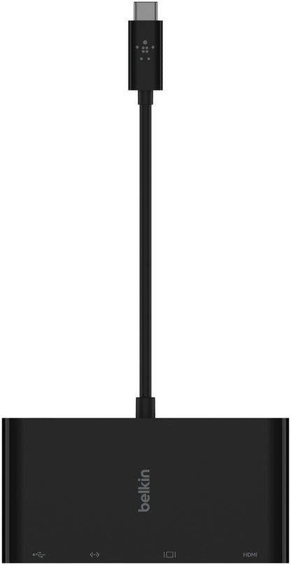 Belkin Connect USB-C-hubb, 1 x USB-A 3.0 - 1 x HDMI - 1 x VGA - 1 x RJ45, Svart AVC005btBK