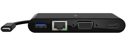 Belkin Connect USB-C-hubb, 1 x USB-A 3.0 - 1 x USB-C - 1 x HDMI - 1 x VGA - 1 x RJ45, Svart AVC004btBK