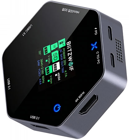 USB-C-hubb BlitzWolf BW-TH16, 8in1, Grå