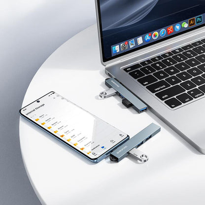 USB-C-hubb Borofone FH1A, 4-i-1, Grå