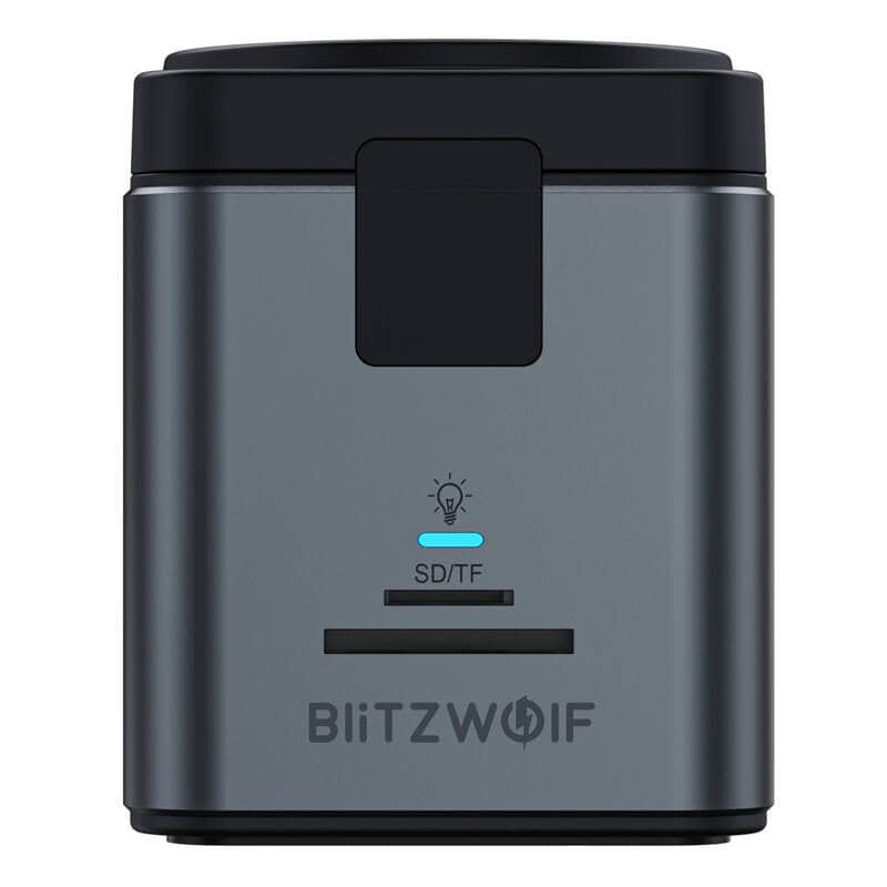 USB-C-hubb med trådlös QI-laddning BlitzWolf BW-TH17, 9i1, svart