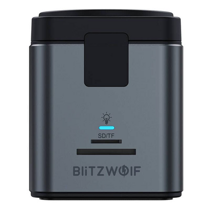 USB-C-hubb med trådlös QI-laddning BlitzWolf BW-TH17, 9i1, svart