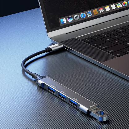 Hub USB-C Dudao A16T, 1 x USB-A 3.0 - 3 x USB-A, Svart