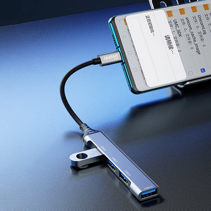 Hub USB-C Dudao A16T, 1 x USB-A 3.0 - 3 x USB-A, Svart