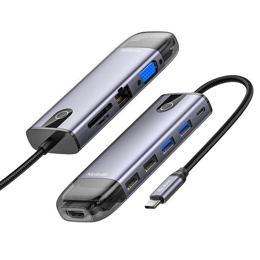 Hub USB-C McDodo HU-7420, 10in1, Grå