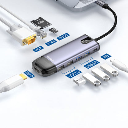Hub USB-C McDodo HU-7420, 10in1, Grå
