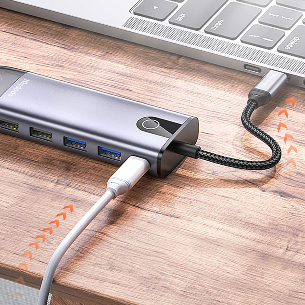Hub USB-C McDodo HU-7420, 10in1, Grå