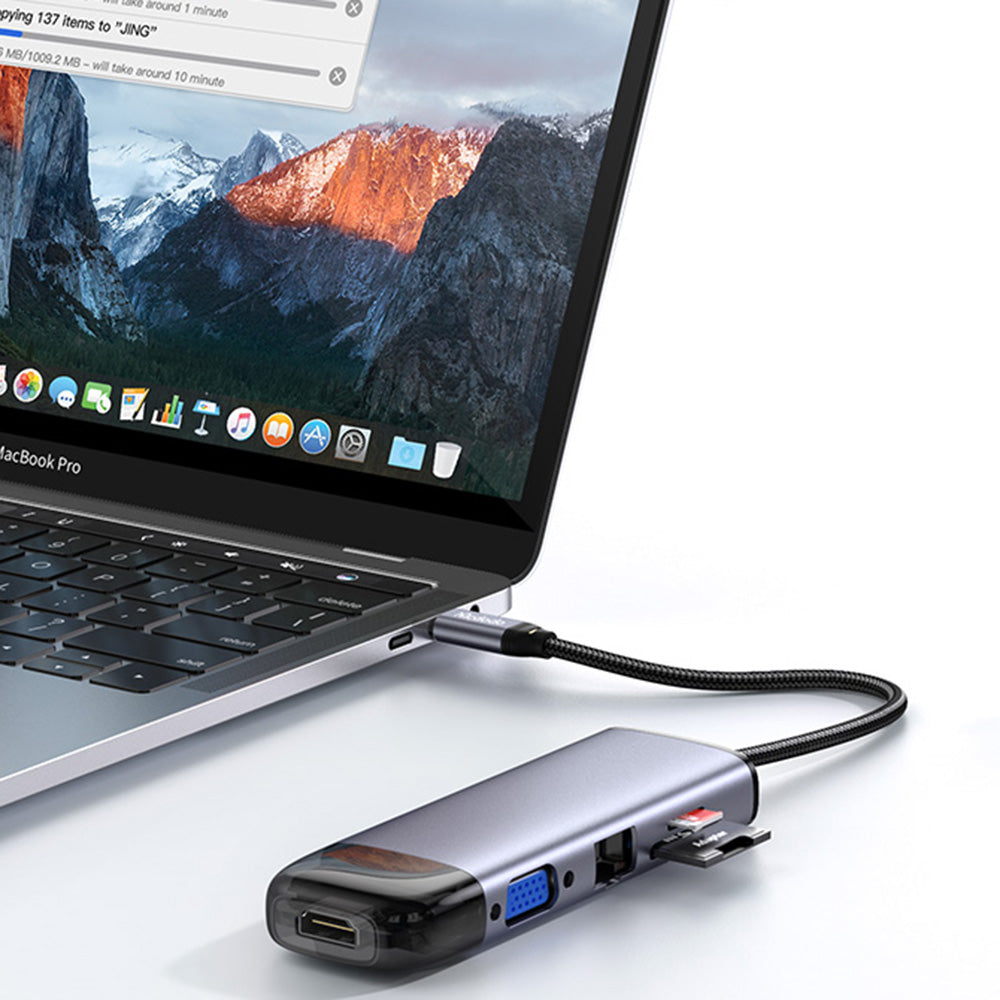 Hub USB-C McDodo HU-7420, 10in1, Grå