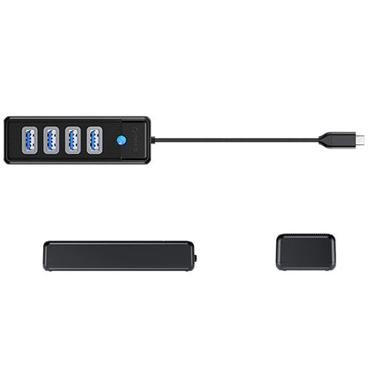 Orico PW4U-C3 USB-C Hub, 4 x USB-A 3.0, Black