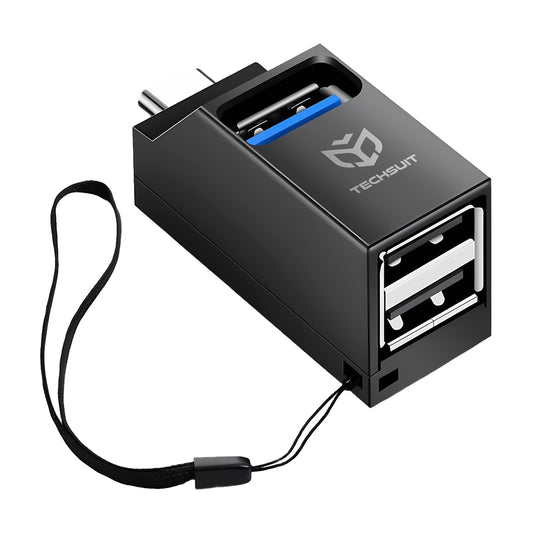 Hub USB-C Techsuit H10 EchoLink, 3in1, Svart