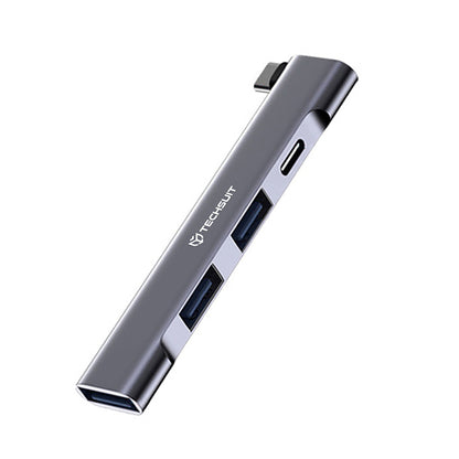 Hub USB-C Techsuit H12 ZenithDock, 4in1, Grå