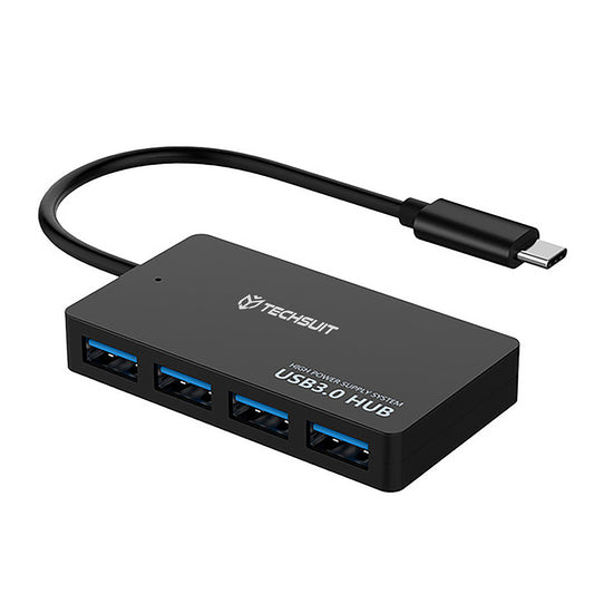 Hub USB-C Techsuit H16 QuantumNode, 4in1, Svart