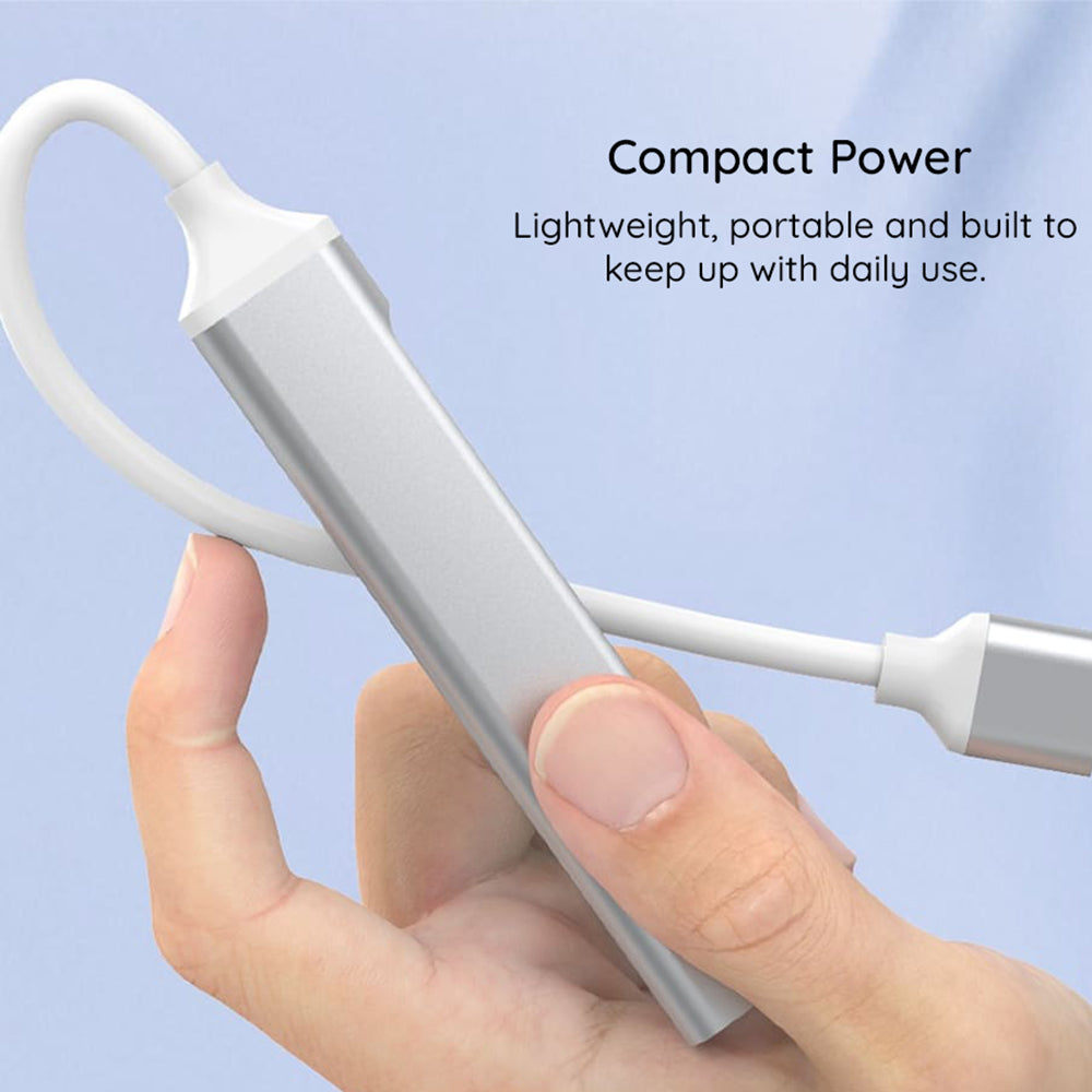 Hub USB-C Techsuit H18 PolarisBridge, 4in1, Grå Vit