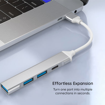 Hub USB-C Techsuit H18 PolarisBridge, 4in1, Grå Vit