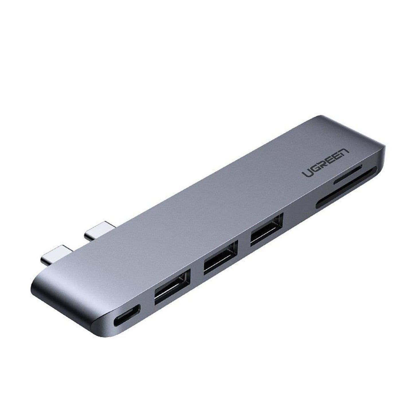 Hub USB-C UGREEN CM251 för Apple MacBook Pro / Air, 3 x USB-A 3.0 - 1 x USB-C - 1 x SD - 1 x microSD, Grå
