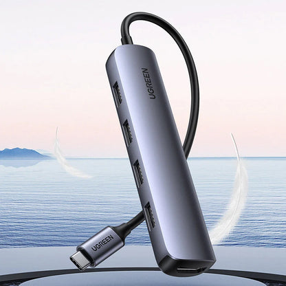Hub USB-C UGREEN CM417, 4 x USB-A 3.2 - 1 x HDMI, Grå