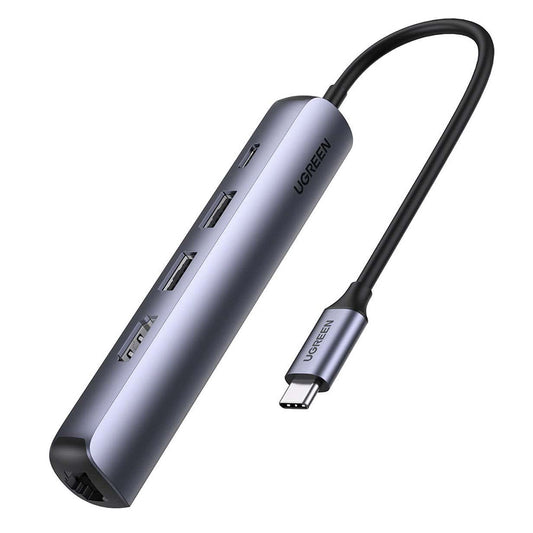 UGREEN CM418 USB-C Hub (10919), 2 x USB-A 3.0 - 1 x USB-C - 1 x HDMI - 1 x RJ45, Gray