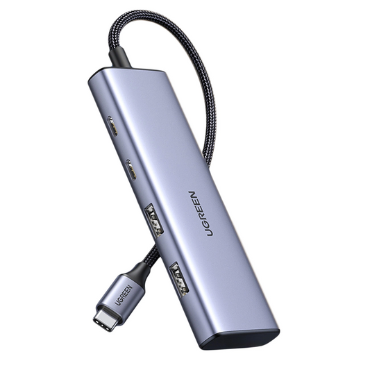 USB-C-hubb UGREEN CM473, 2 x USB-A 3.0 - 2 x USB-C, 0,20 cm, Grå
