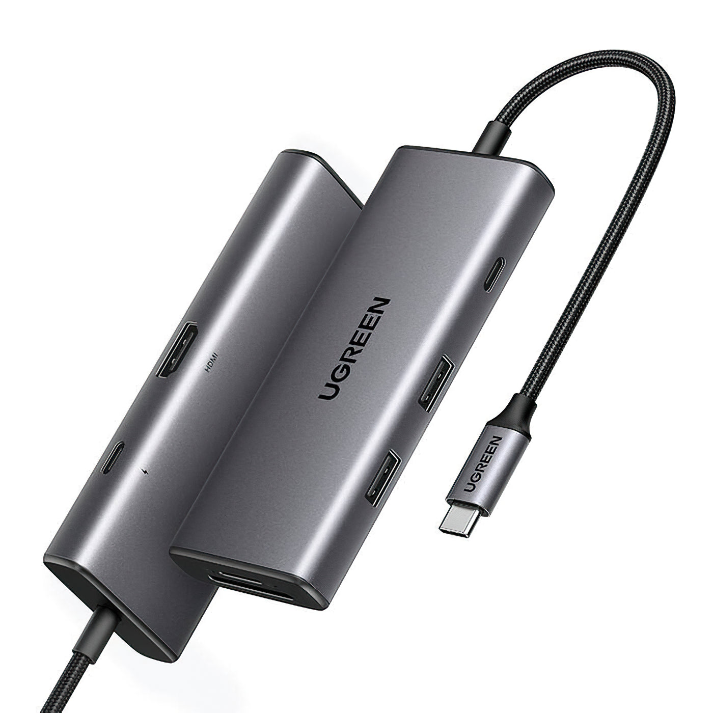 UGREEN CM498 USB-C Hub (15531), 2 x USB-A 3.2 - 2 x USB-C - 1 x HDMI - 1 x SD - 1 x microSD, Gray
