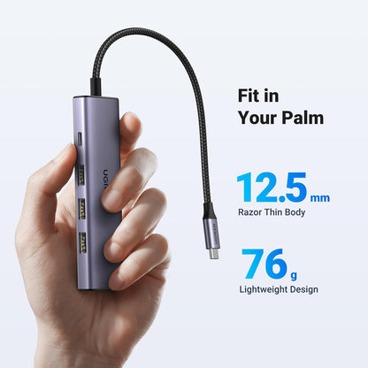 Hub USB-C UGREEN CM511, 3 x USB-A 3.0 - 1 x USB-C - 1 x HDMI, Grå
