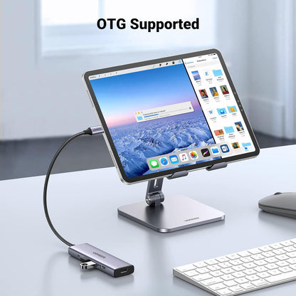 Hub USB-C UGREEN CM511, 3 x USB-A 3.0 - 1 x USB-C - 1 x HDMI, Grå