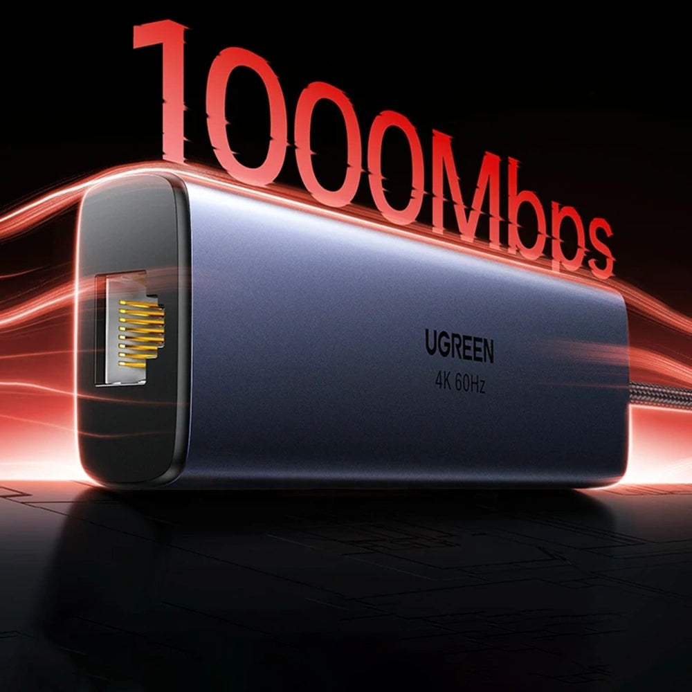 Hub USB-C UGREEN CM512 (75643), 6in1, Grå