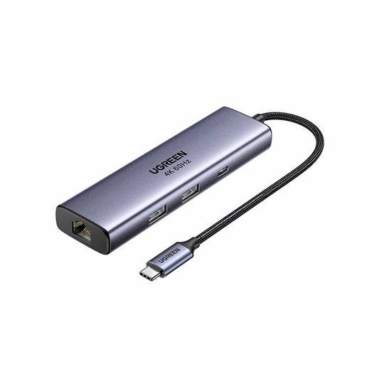 Hub USB-C UGREEN CM512 (75643), 6in1, Grå
