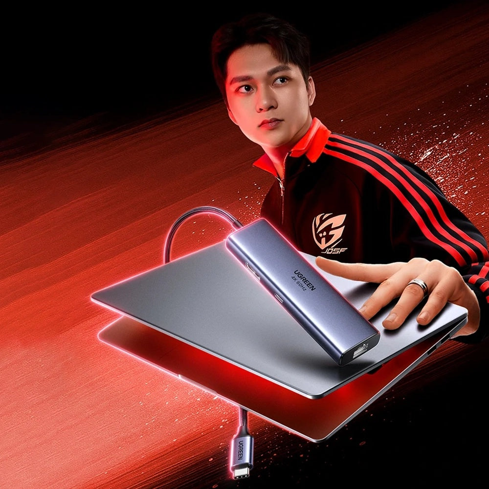 Hub USB-C UGREEN CM512 (75643), 6in1, Grå