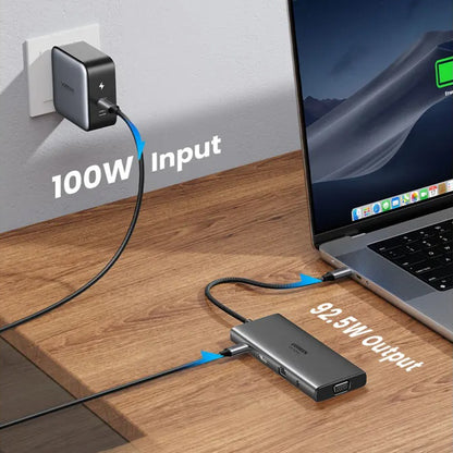 UGREEN CM639 USB-C Hub (45520), 2 x USB-A 3.2 - 3 x USB-C - 1 x HDMI - 1 x VGA - 1 x 3.5mm Jack - 1 x RJ45 - 1 x SD - 1 x microSD, Gray