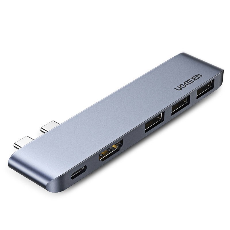 UGREEN USB-C-hubb för Apple MacBook Pro / Air-serien, 3 x USB-A 3.0 - 1 x USB-C - 1 x HDMI, Grå