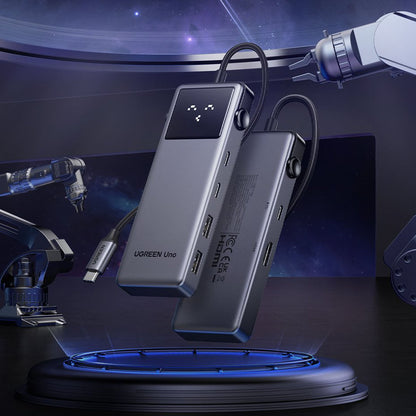 USB-C-hubb UGREEN Uno (75177), 2 x USB-A 3.2 - 3 x USB-C - 1 x HDMI, Grå