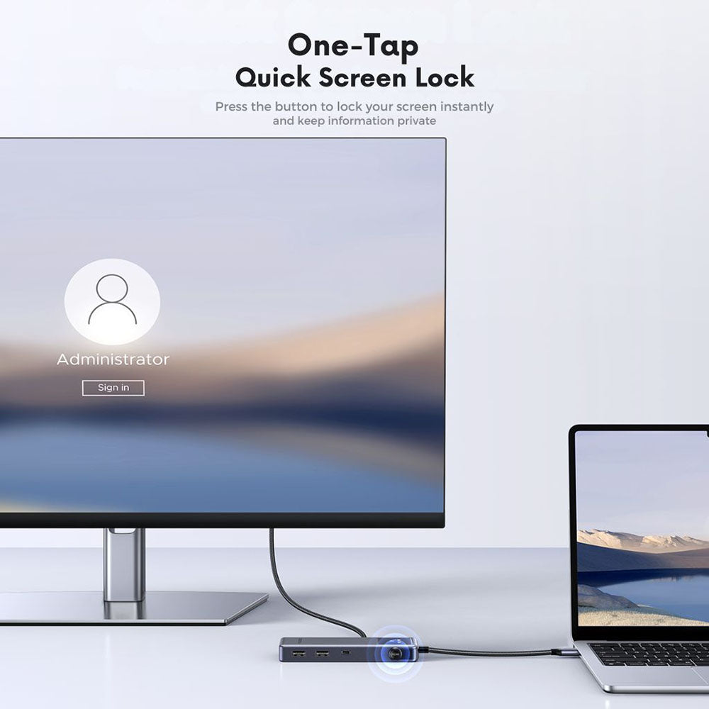 USB-C-hubb UGREEN Uno (75179), 2 x USB-A - 2 x USB-C - 1 x HDMI - 1 x SD - 1 x microSD, Grå