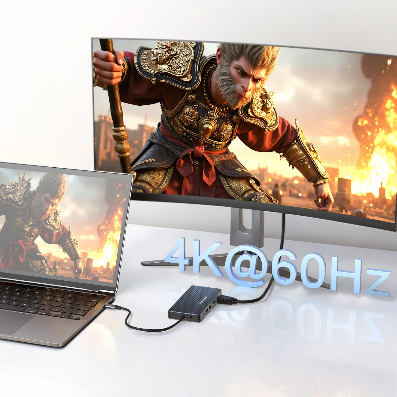 Hub USB-C WZK WDS03Y5S, 1 x USB-A 3.1 - 2 x USB-A - 5 x USB-C - 2 x HDMI - 1 x Jack 3.5mm - 1 x RJ45 - 1 x SD - 1 x microSD, Grå