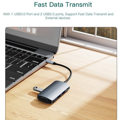 USB-C-hubb Yesido HB16, 7-i-1, Grå