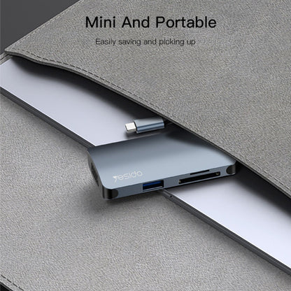 USB-C-hubb Yesido HB16, 7-i-1, Grå