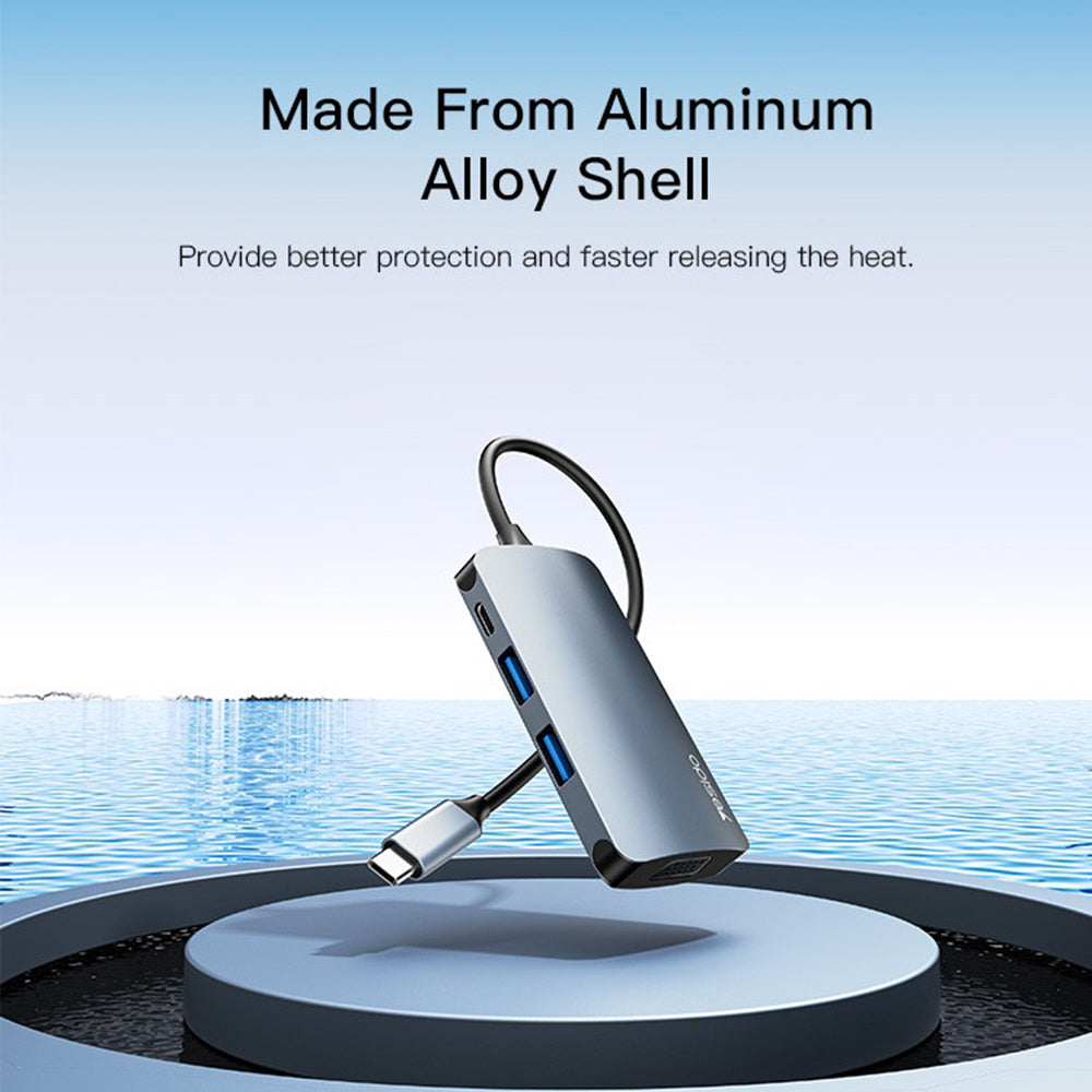 USB-C-hubb Yesido HB16, 7-i-1, Grå