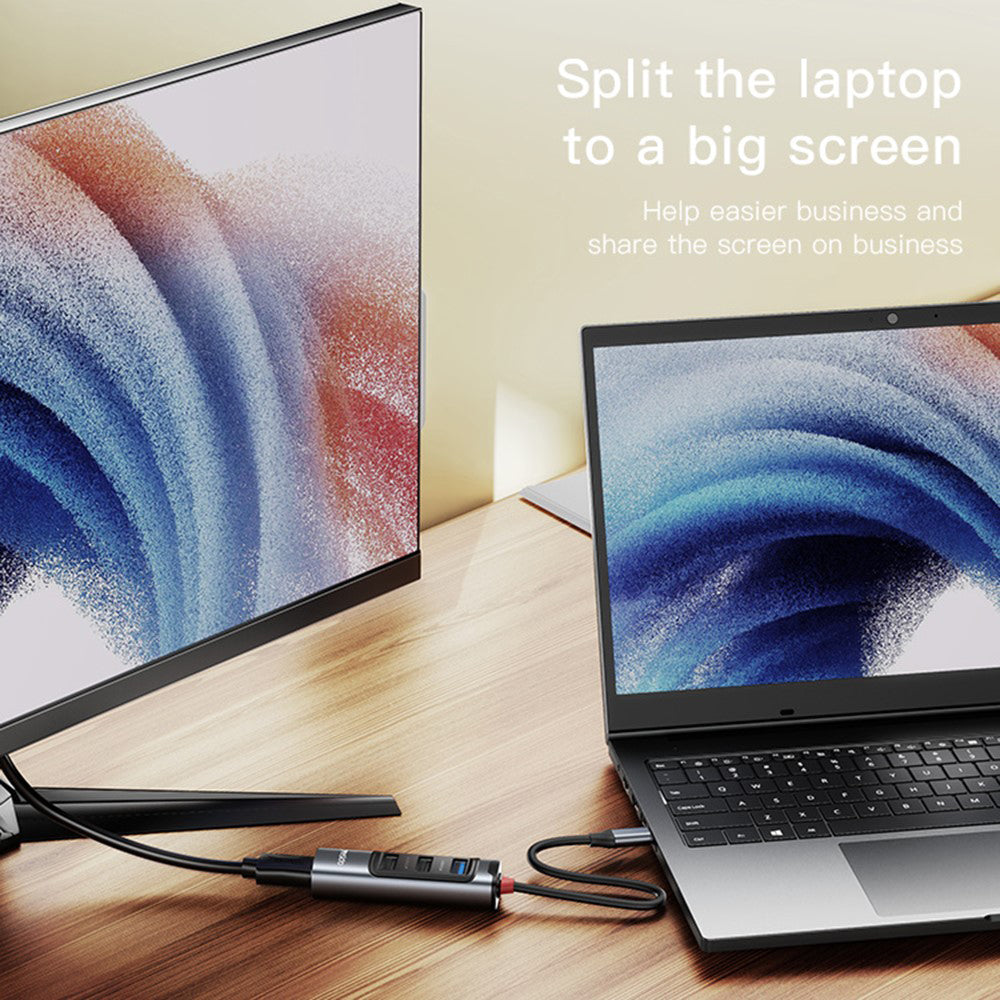 USB-C-hubb Yesido HB22, 5-i-1, Grå