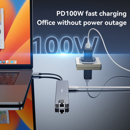 USB-C-hubb Yesido HB27, 8-i-1, Grå