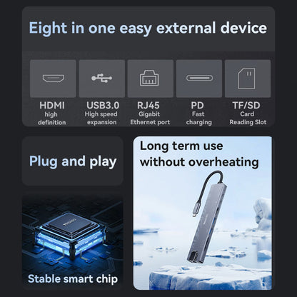 USB-C-hubb Yesido HB27, 8-i-1, Grå