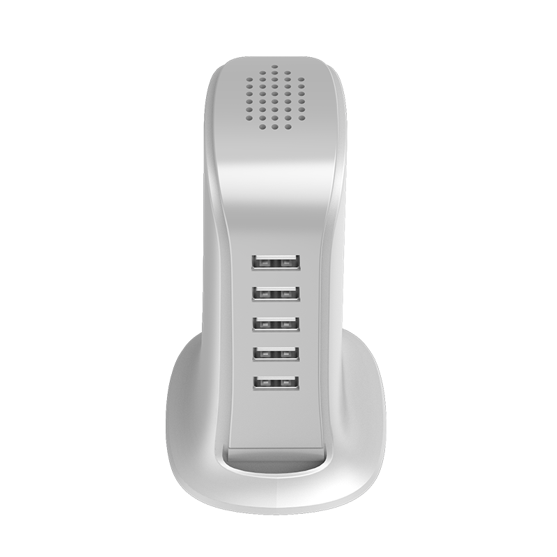 Dudao A5EU laddstation, 25W, 5A, 5 x USB-A, vit