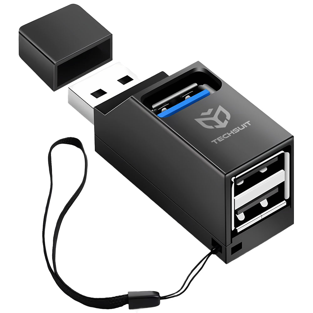 USB-hub Techsuit H11 EchoLink, 3in1, Svart